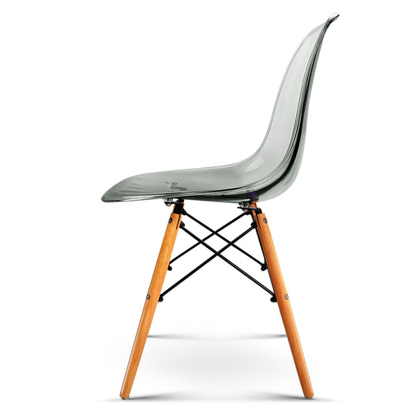 Set of 4 Replica Eames Dining Chairs - Transparent