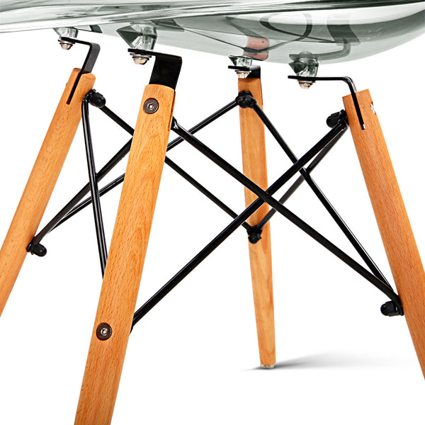 Set of 4 Replica Eames Dining Chairs - Transparent