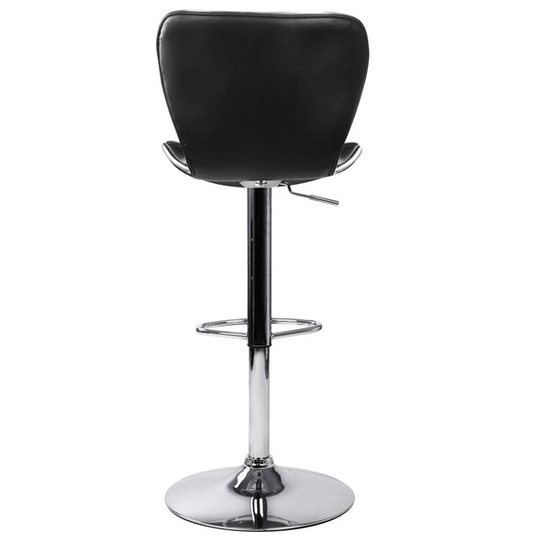 Set of 2 PU Leather Kitchen Bar Stool Black