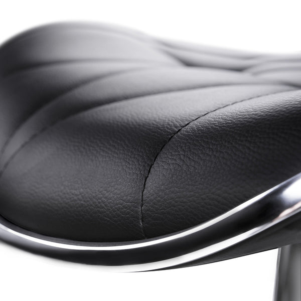 Set of 2 PU Leather Kitchen Bar Stool Black