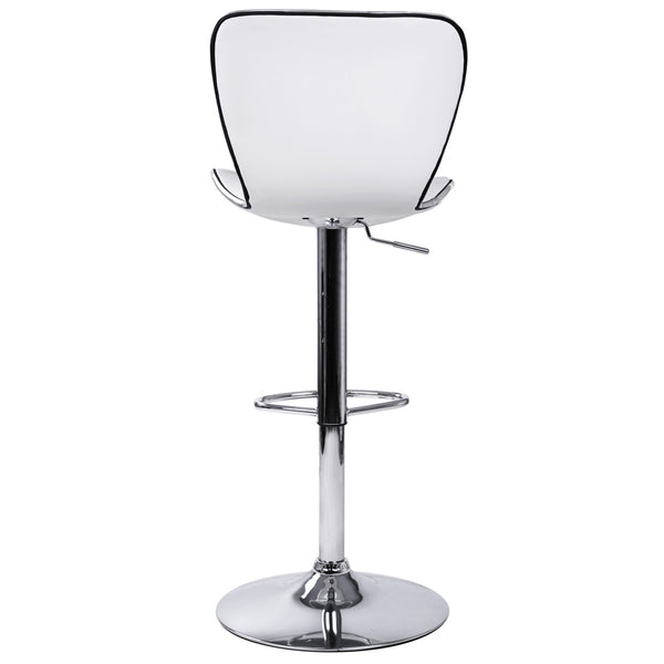 Set of 2 PU Leather Kitchen Bar Stool White