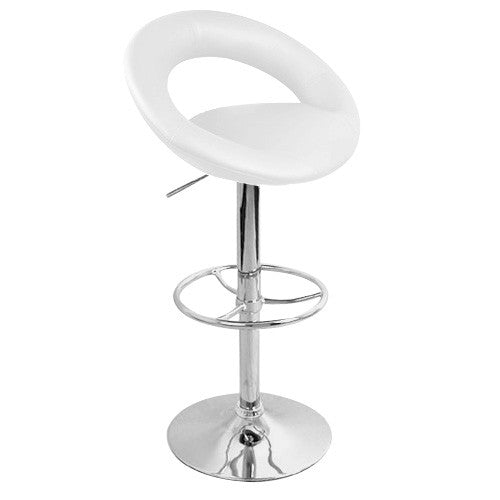 Set of 2 PU Leather Kitchen Bar Stool White