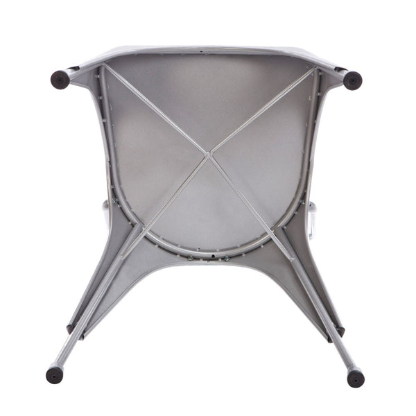Set of 2 Steel Dining Chair Silver