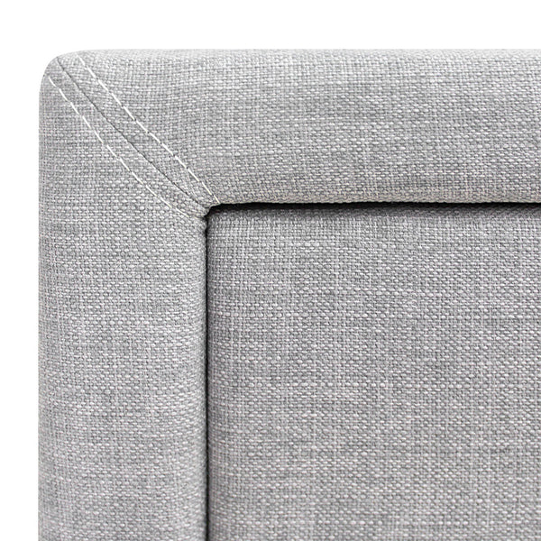 Fabric Bedside Table - Light Grey