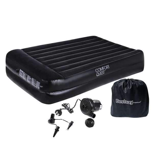 Bestway Inflatable Flocked Mattress Queen w/ Electric Pump