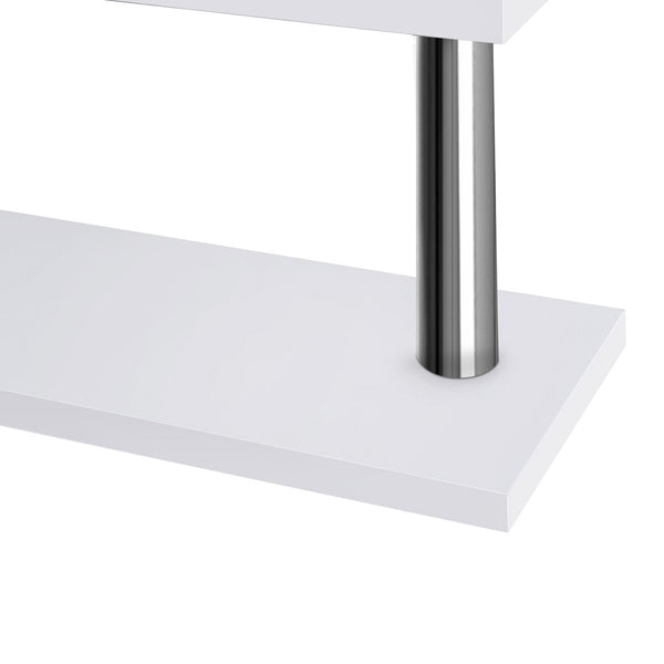 Office Computer Desk Corner Table w/ Bookshelf White