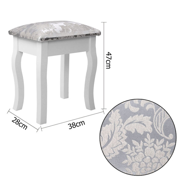 4 Drawer Dressing Table w/ Mirror White