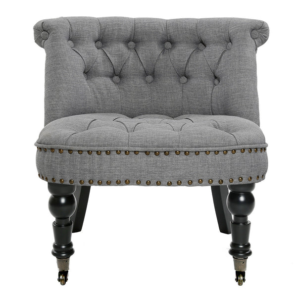 Lorraine Chair French Provincial Linen Fabric Sofa Ash Grey