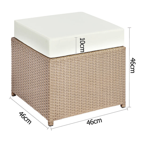 11 pcs Brown Wicker Rattan 10 Seater Outdoor Dining Set Beige