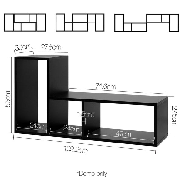 DIY L Shaped Display Shelf - Black