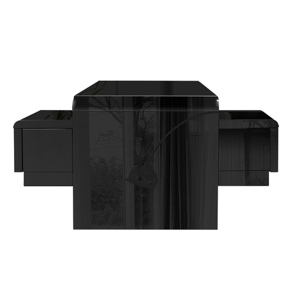 Rotatable L shape Bench TV Stand High Gloss Black