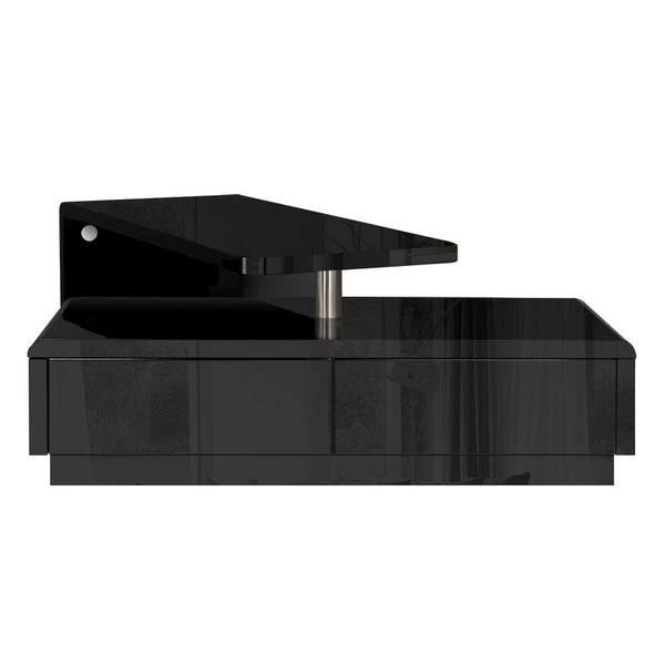 Rotatable L shape Bench TV Stand High Gloss Black