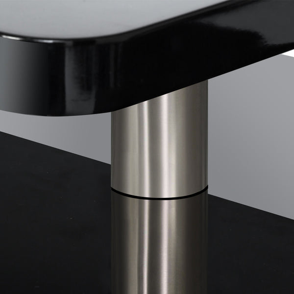 Rotatable L shape Bench TV Stand High Gloss Black