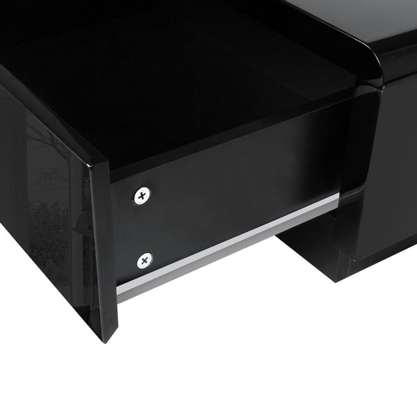 Rotatable L shape Bench TV Stand High Gloss Black