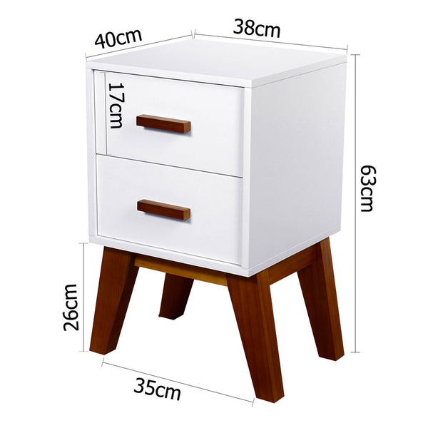 Scandinavian Bedside Table Matt White