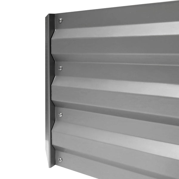 Galvanised Raised Garden Bed 180 x 90cm Aluminium White