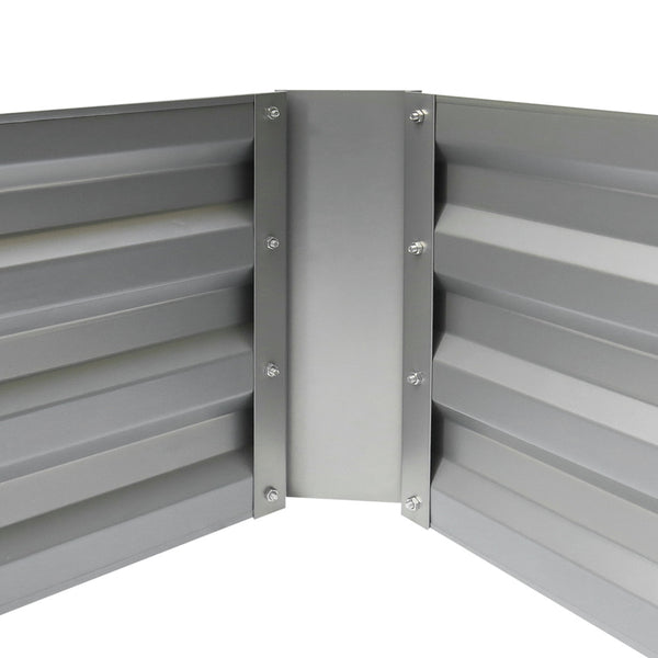 Galvanised Raised Garden Bed 180 x 90cm Aluminium White