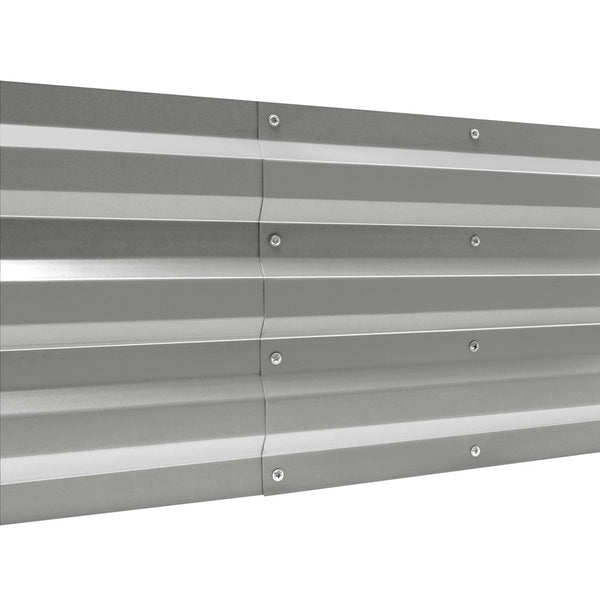 Galvanised Raised Garden Bed 180 x 90cm Aluminium White