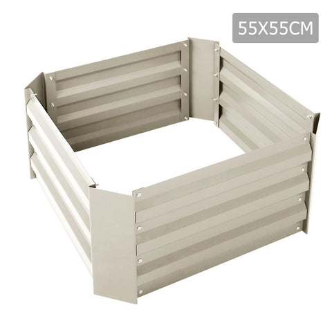 Galvanised Raised Garden Bed 55 x 55cm Cream