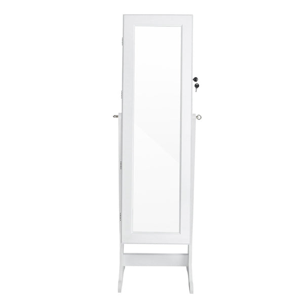Mirror Jewellery Cabinet Storage 146cm White