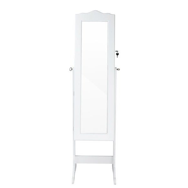Mirror Jewellery Cabinet Storage 150cm White