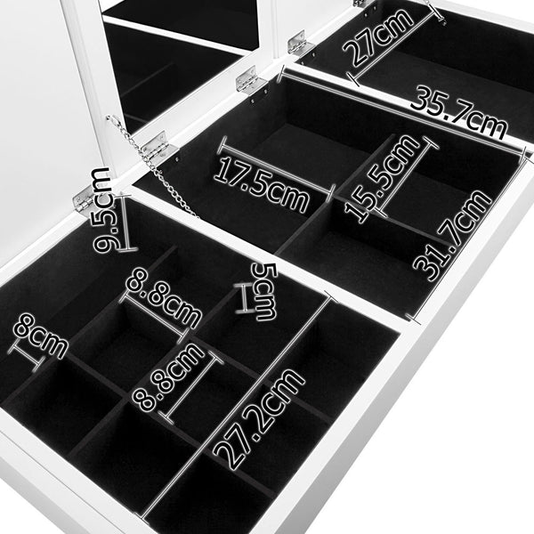 3 Drawer Dressing Table w/ Mirror White