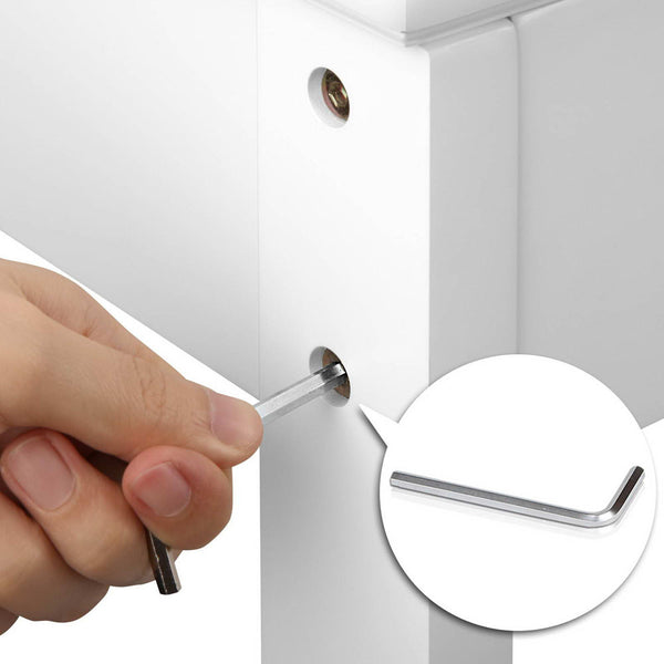 3 Drawer Dressing Table w/ Mirror White