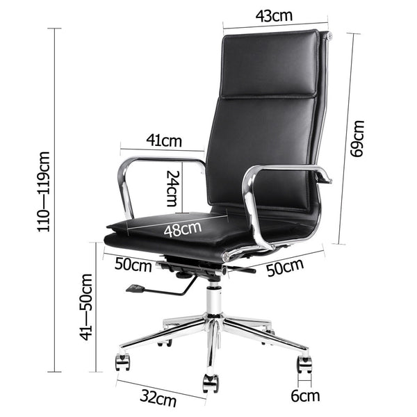 Executive PU Leather Office Computer Chair Black