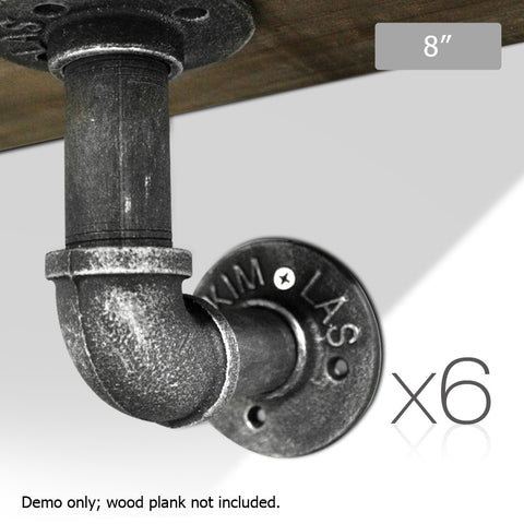 Set of 6 Rustic Vintage Bracket Mount 8"