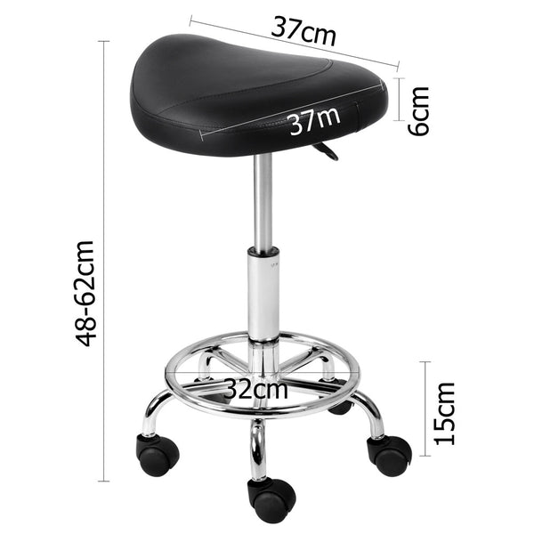 Saddle PU Swivel Salon Stool Black