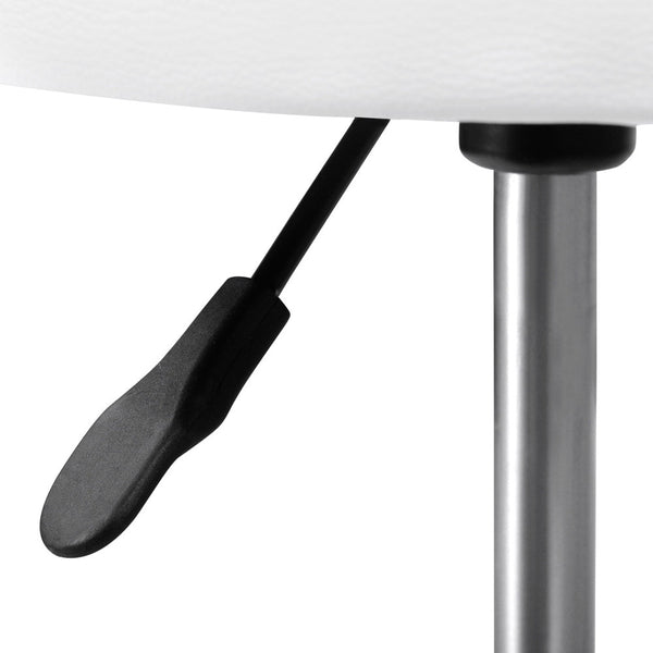 Round PU Swivel Salon Stool White