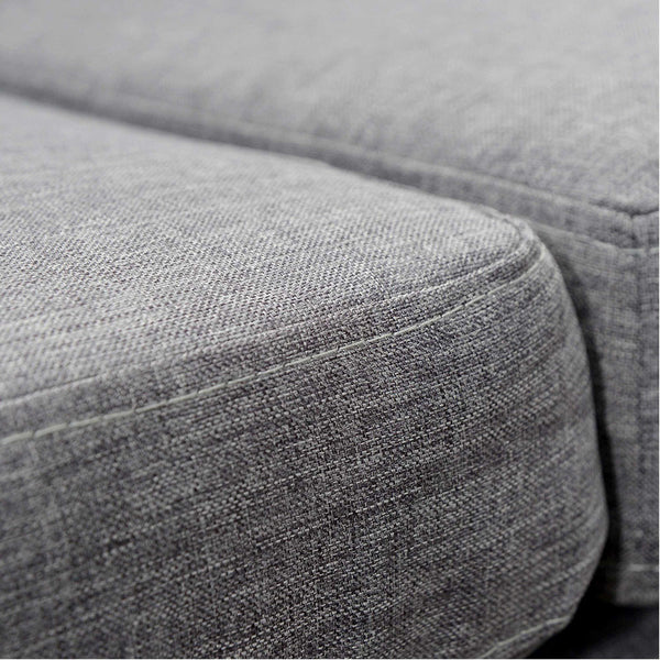 4 Seater Linen Fabric Sofa Couch w/ ottoman Grey