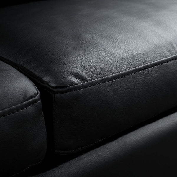 4 Seater PU Leather Sofa Modular Lounge Suite Black