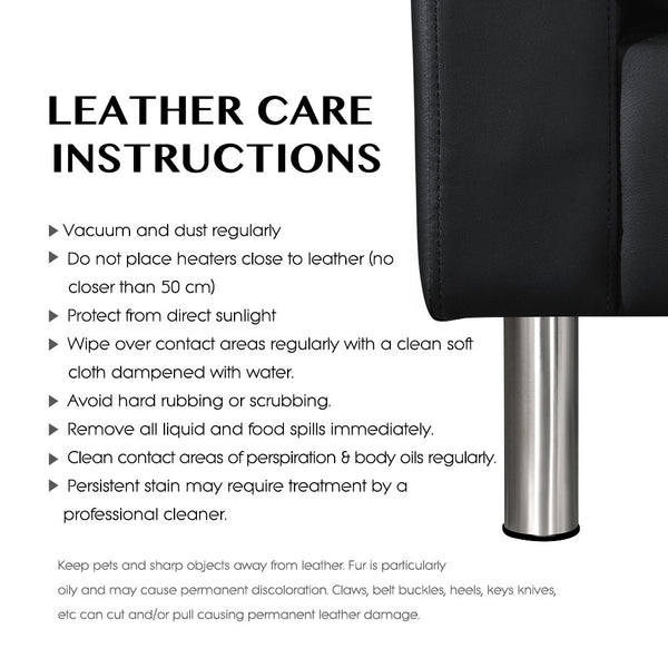 4 Seater PU Leather Sofa Modular Lounge Suite Black