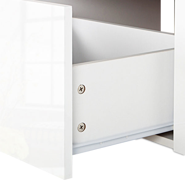 High Gloss Adjustable TV Stand Entertainment Unit 290 cm White