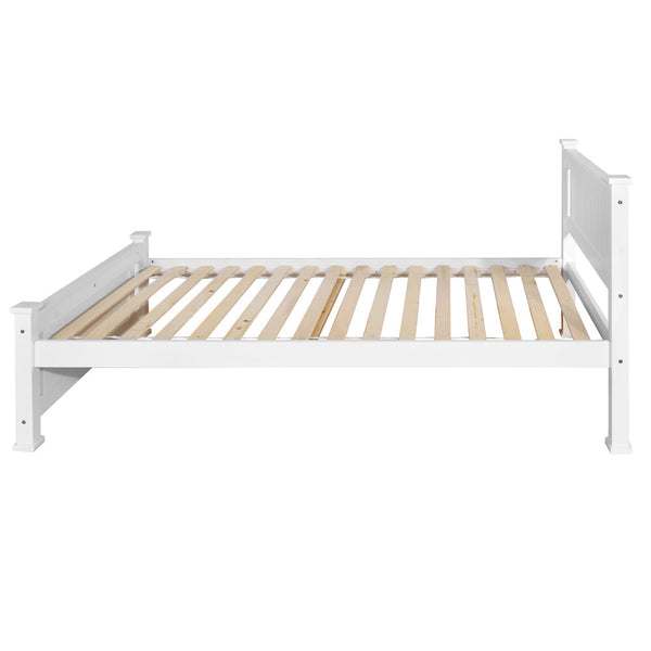 Wooden Bed Frame Pine Wood King Single White