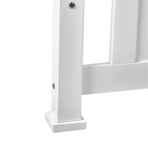 Wooden Bed Frame Pine Wood Queen White