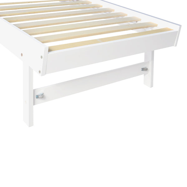 Wooden Sofa Bed Frame Single White