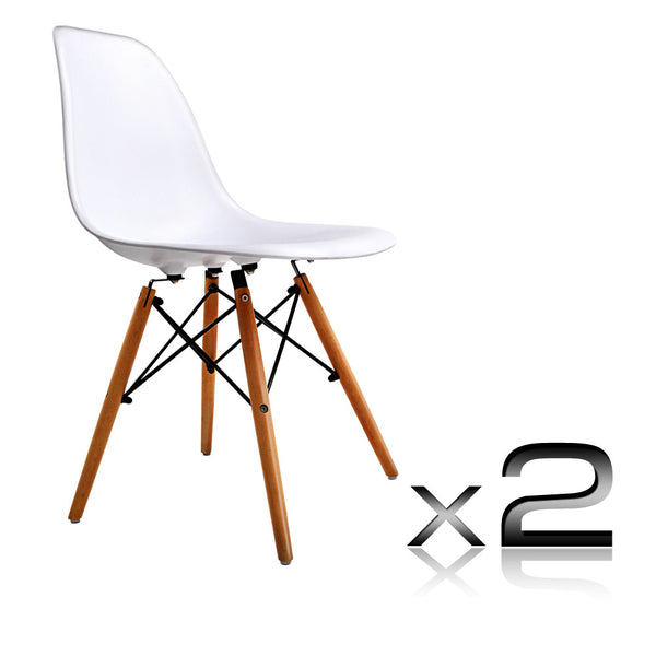 Set of 2 Dining Chair White