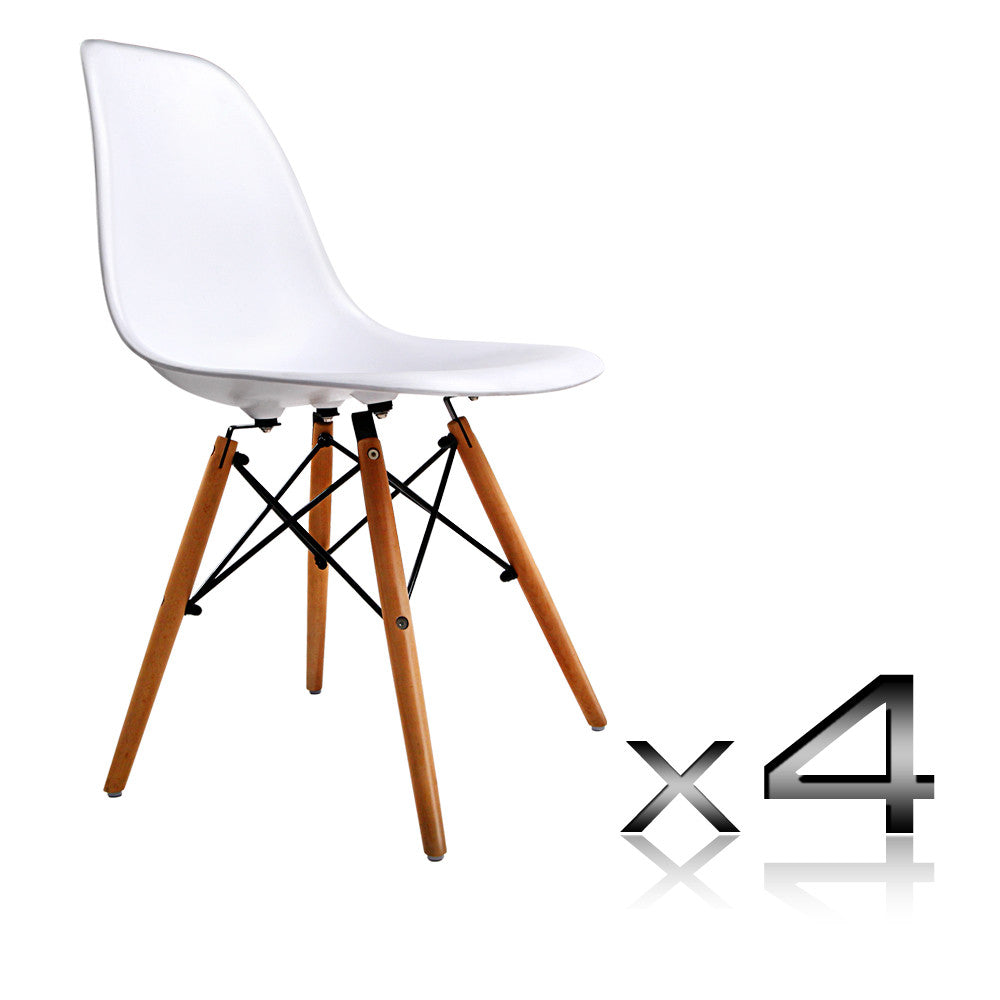 Set of 4 Dining Chair White