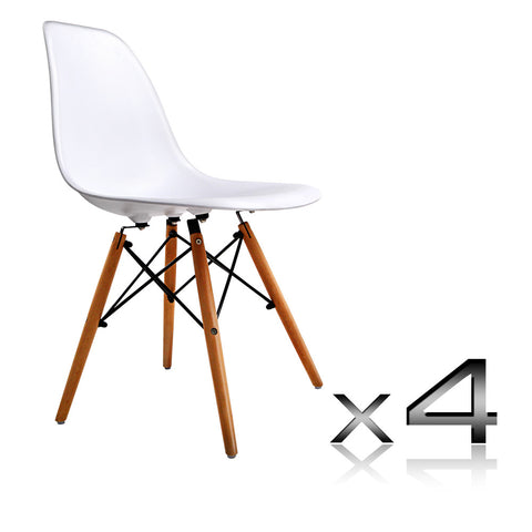 Set of 4 Dining Chair White