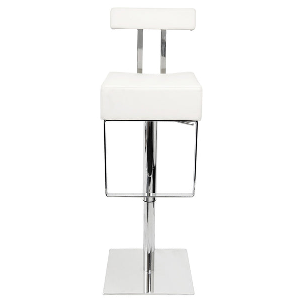 PU Leather Stainless Steel Bar stool - White