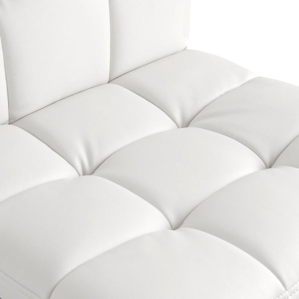 Set of 2 PU Leather Kitchen Bar Stool White