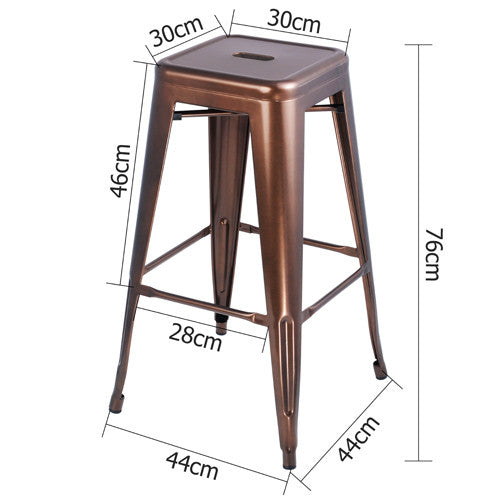 Set of 2 Steel Kitchen Bar Stool 76cm Bronze