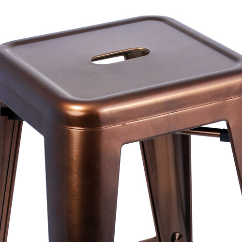 Set of 2 Steel Kitchen Bar Stool 76cm Bronze