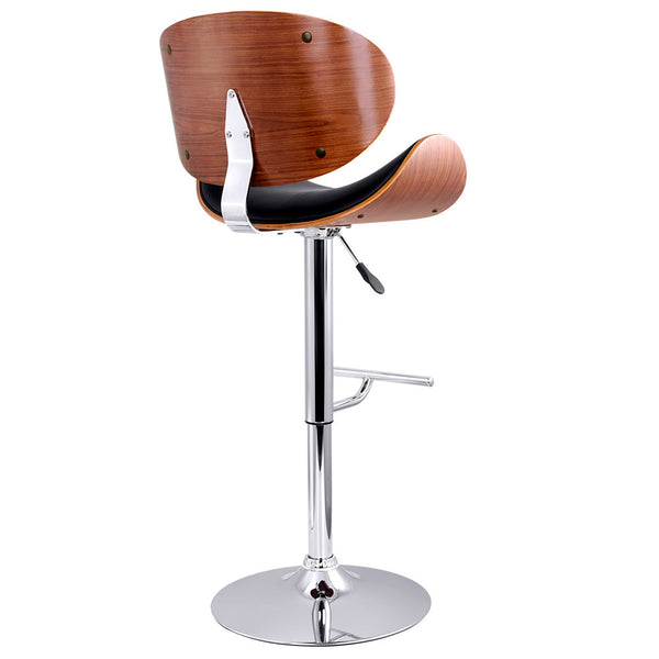 Set of 2 Wooden Kitchen Bar Stool Padded Seat Black