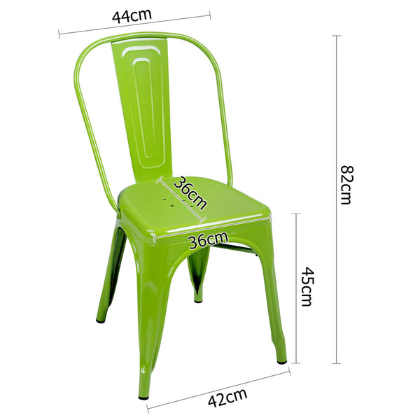 Set of 4 Replica Tolix Dining Metal Chair Gloss Green
