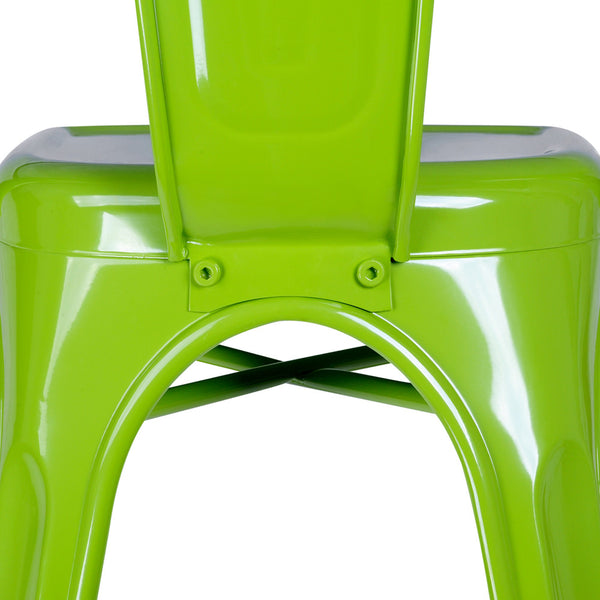 Set of 4 Replica Tolix Dining Metal Chair Gloss Green