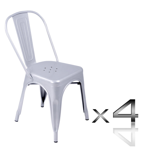Set of 4 Replica Tolix Dining Metal Chair Gloss Metal