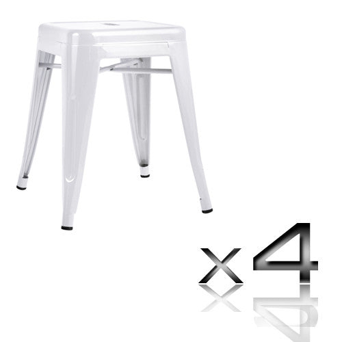 Set of 4 Replica Tolix Kitchen Bar Stool 46cm White